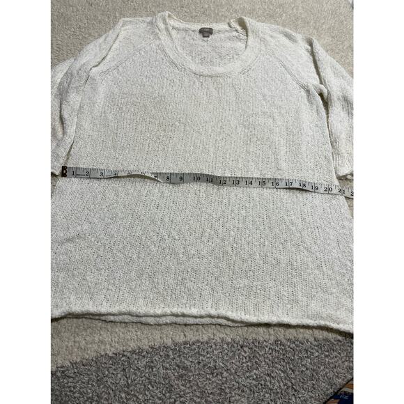 J. Jill Textured Scoop Neck Sweater Womens XL 3/4 Sleeve White Open Knit - Picture 2 of 8